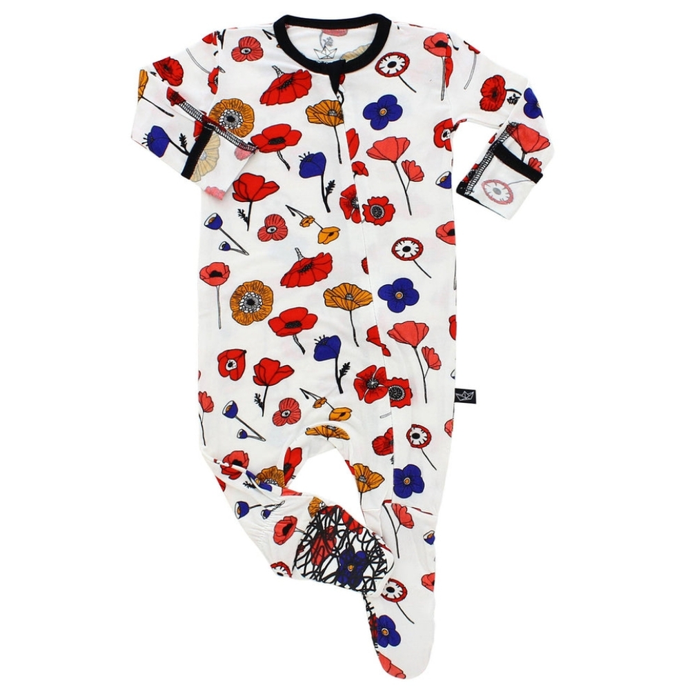 Peregrine Kidswear | Bamboo Footed Sleeper | Mod Poppy